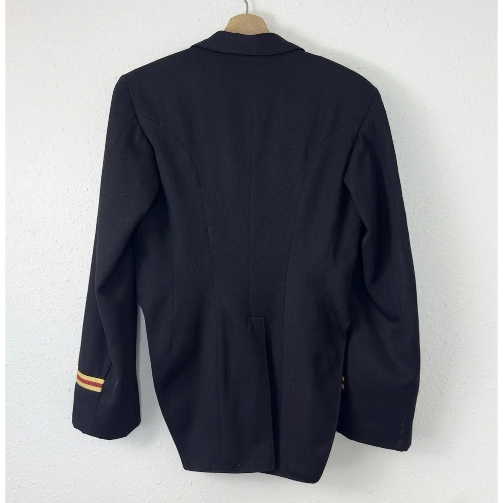Vintage 60s US Naval Academy Band Black Dress Mess Uniform Tail Jacket Mens 36